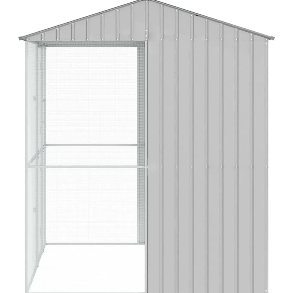 VIDAXL - Cage pour oiseaux gris 215 x 210 x 247 cm acier galvanisé
