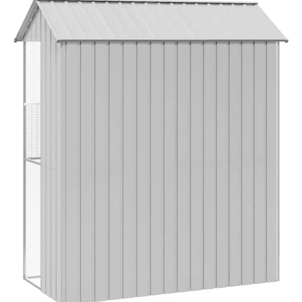 VIDAXL - Cage pour oiseaux gris 215 x 110 x 247 cm acier galvanisé