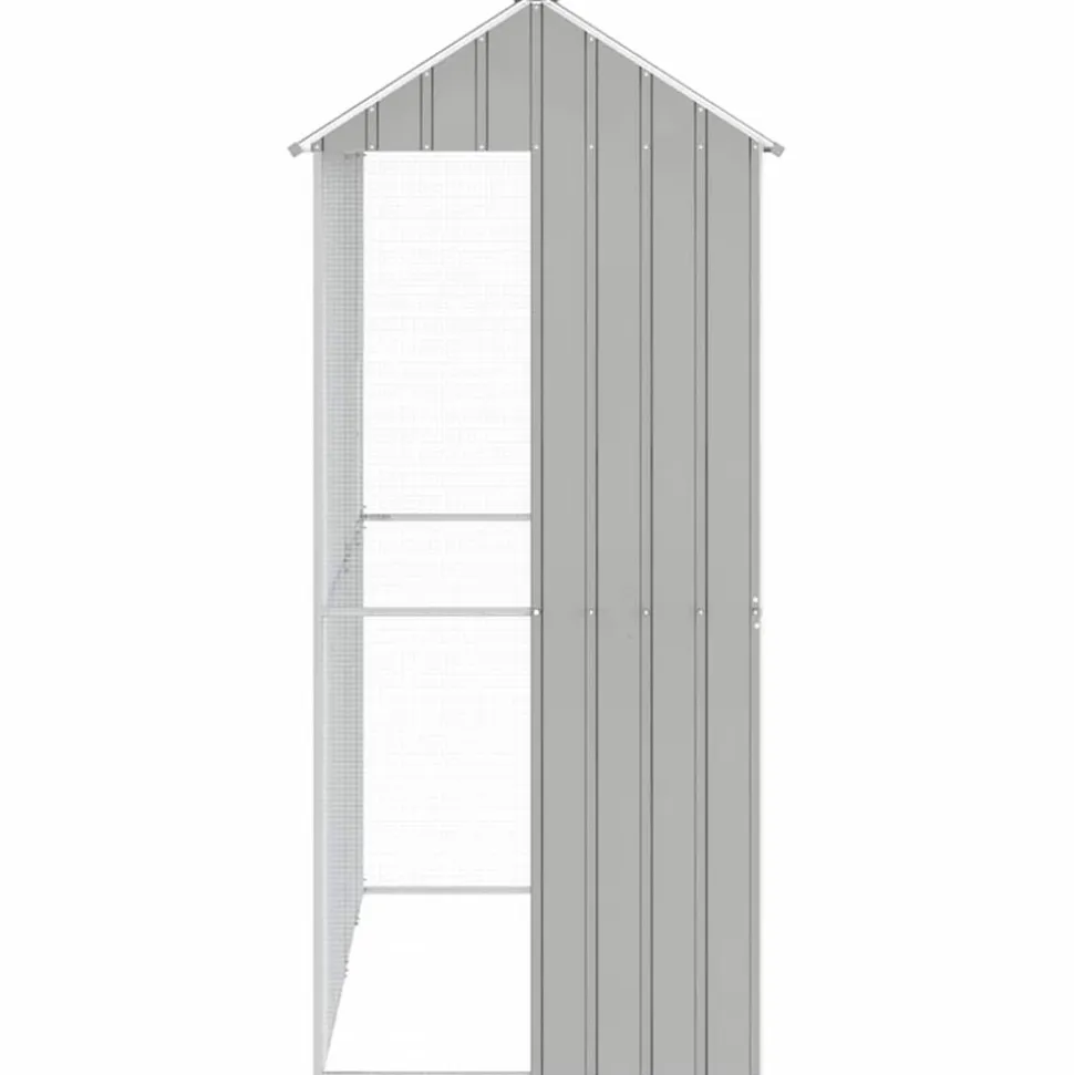 VIDAXL - Cage pour oiseaux gris 215 x 110 x 247 cm acier galvanisé