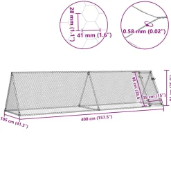 VIDAXL - Cage pour poules argenté 400x105x91 cm acier galvanisé