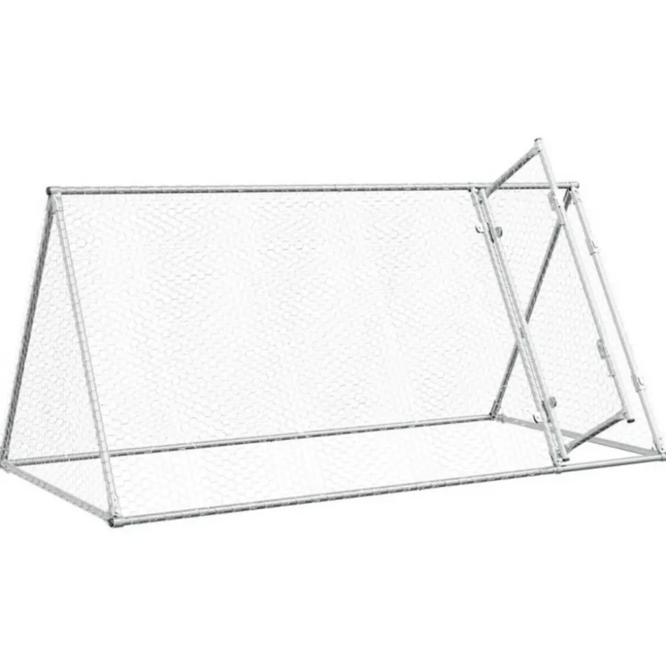 VIDAXL - Cage pour poules argenté 200x105x91 cm acier galvanisé