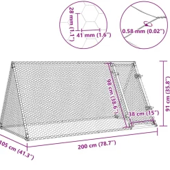 VIDAXL - Cage pour poules argenté 200x105x91 cm acier galvanisé