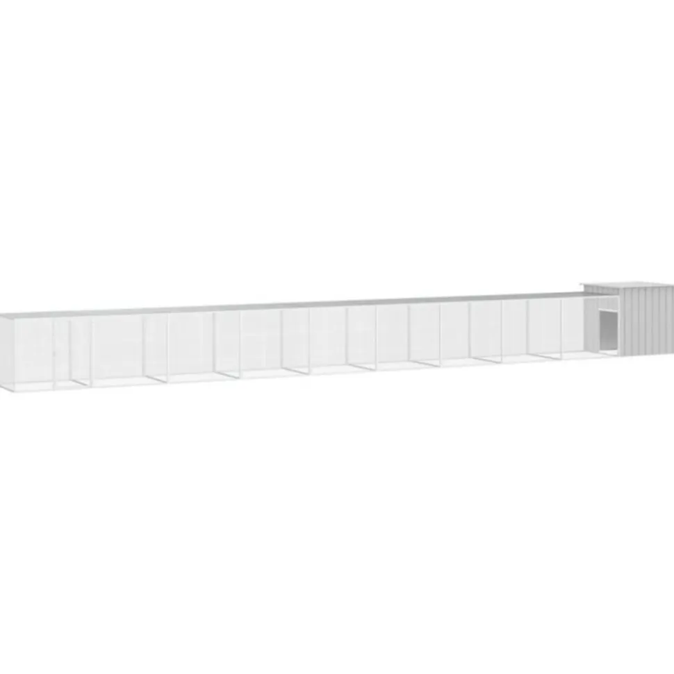 VIDAXL - Cage pour poules gris 1000x91x100 cm acier galvanisé