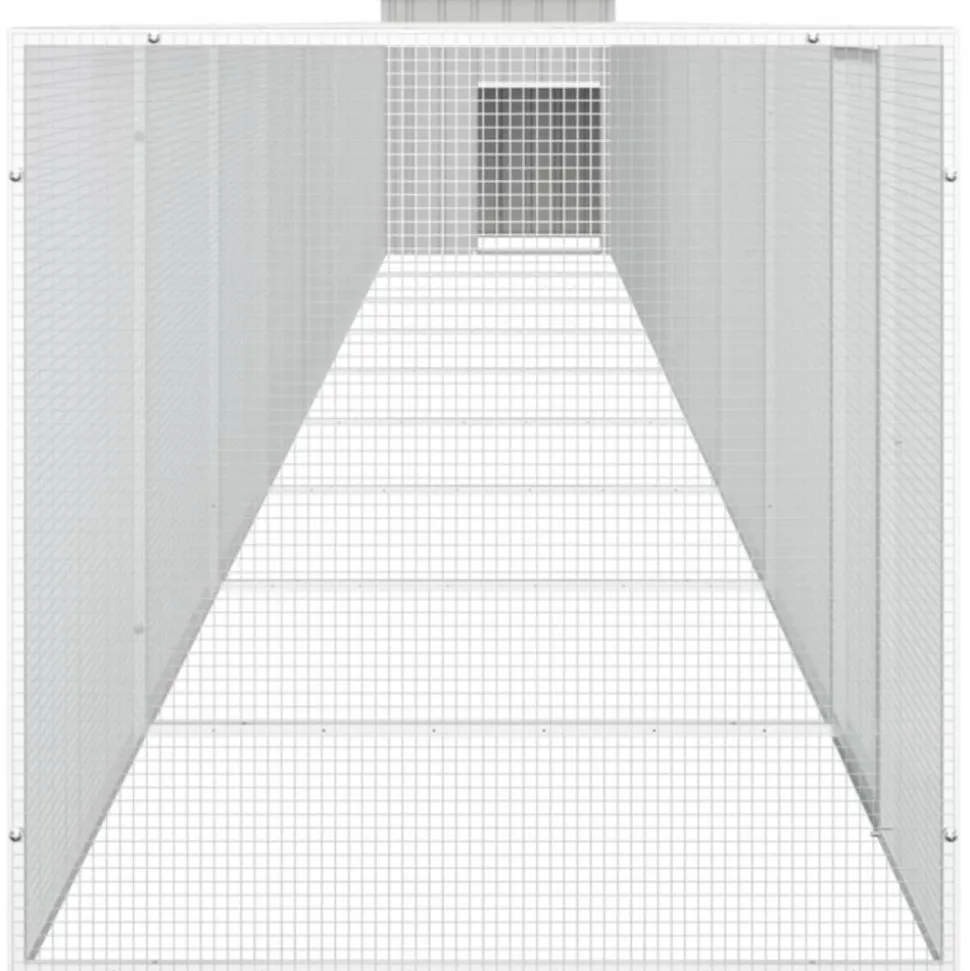 VIDAXL - Cage pour poules gris 1000x91x100 cm acier galvanisé