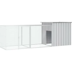 VIDAXL - Cage pour poules gris 300x91x100 cm acier galvanisé