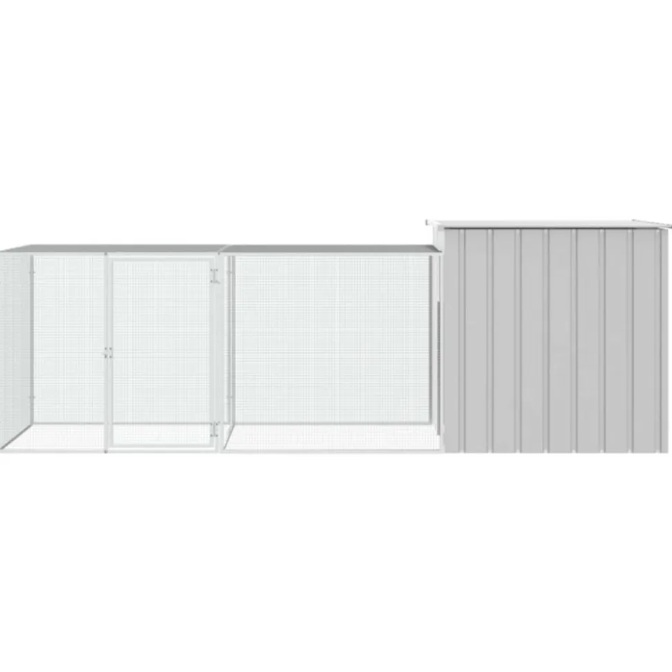 VIDAXL - Cage pour poules gris 300x91x100 cm acier galvanisé