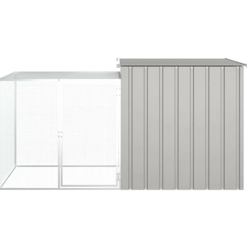 VIDAXL - Cage pour poules gris 200x91x100 cm acier galvanisé