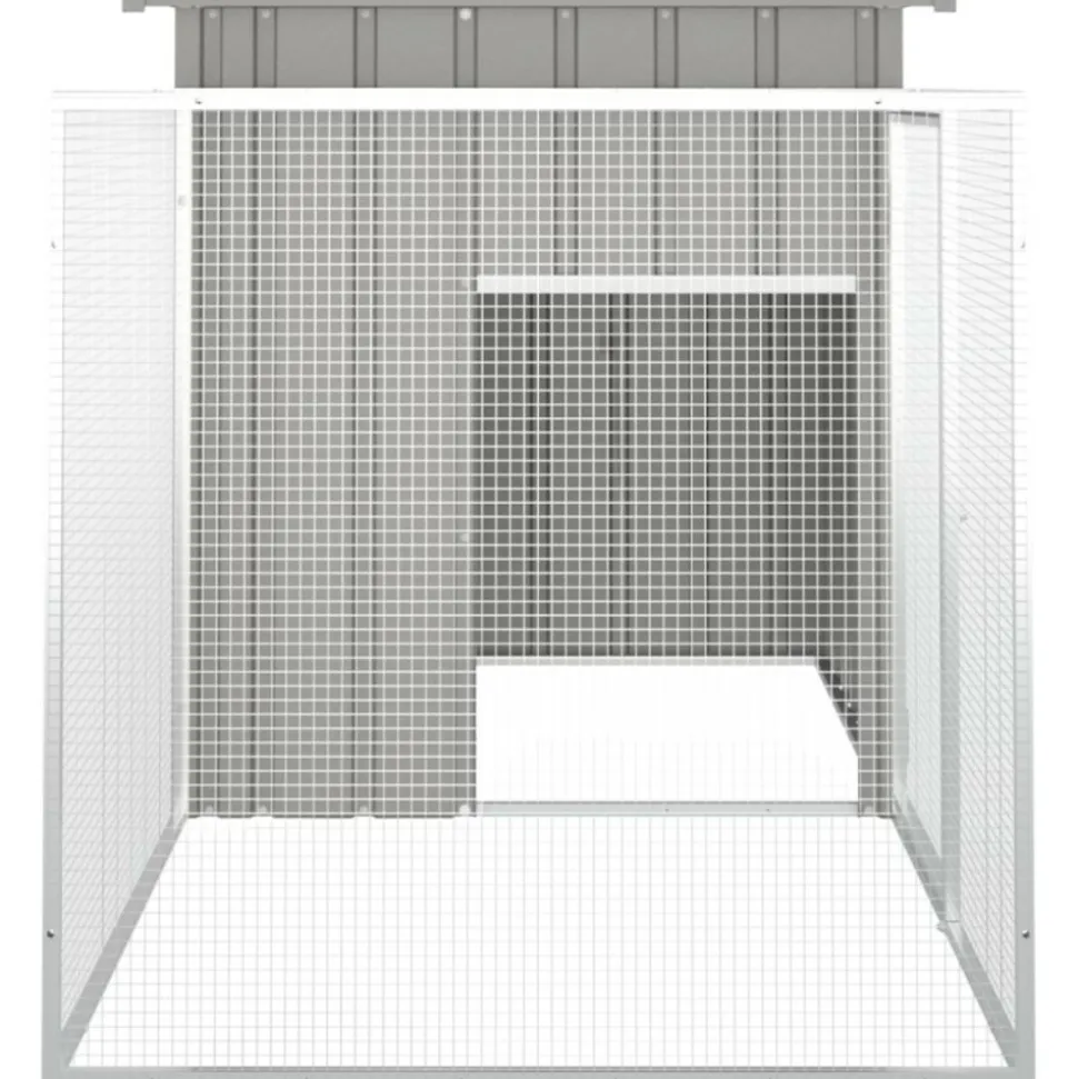 VIDAXL - Cage pour poules gris 200x91x100 cm acier galvanisé