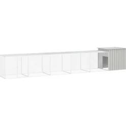 VIDAXL - Cage pour poules gris 600x91x100 cm acier galvanisé