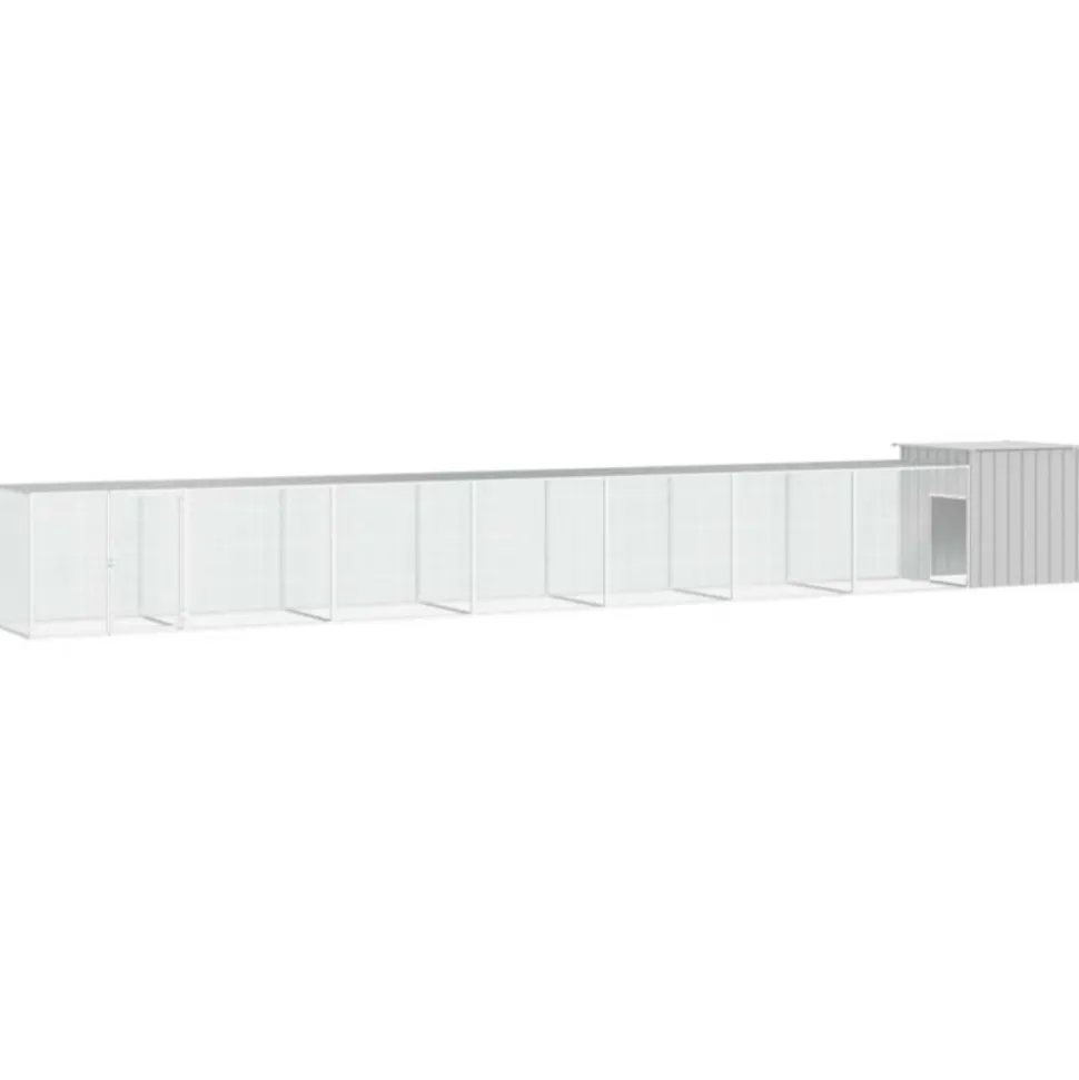 VIDAXL - Cage pour poules gris 700x91x100 cm acier galvanisé