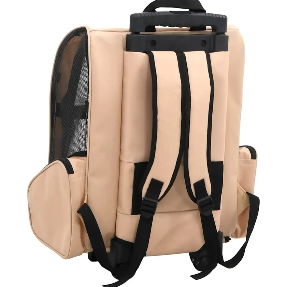 VIDAXL - Chariot polyvalent pliable pour animaux de compagnie beige