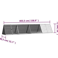 VIDAXL - Clapier anthracite 403,5x80,5x71 cm acier galvanisé