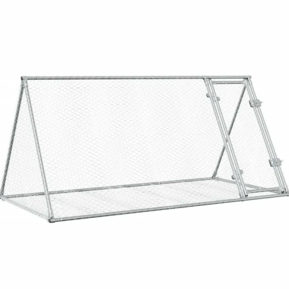 VIDAXL - Clapier argenté 200x105x91 cm acier galvanisé