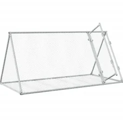 VIDAXL - Clapier argenté 200x105x91 cm acier galvanisé
