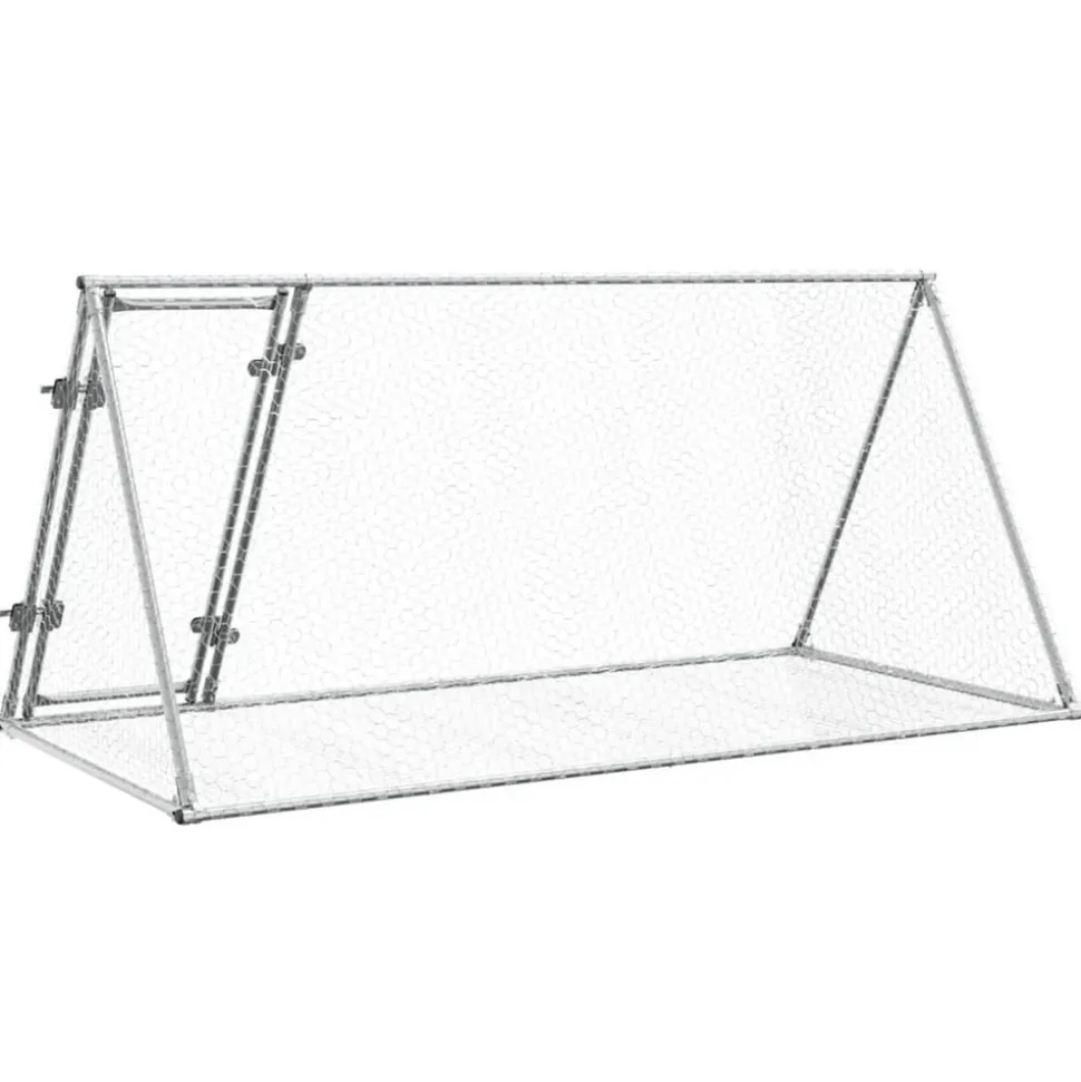 VIDAXL - Clapier argenté 200x105x91 cm acier galvanisé