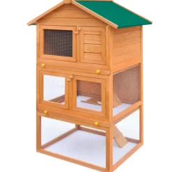 VIDAXL - Clapier d extérieur enclos pour petits animaux 3 niveaux bois