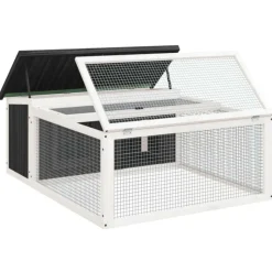 VIDAXL - Clapier gris 117,5x97x47,5 cm bois de pin massif