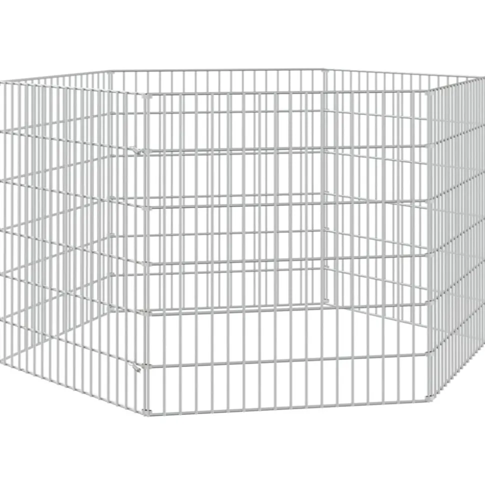 VIDAXL - Enclos pour animaux en liberté 6 panneaux 54x60cm fer galvanisé