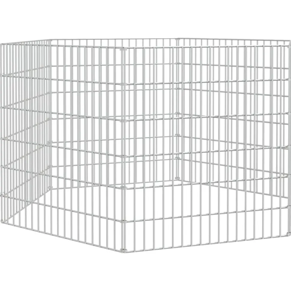 VIDAXL - Enclos pour animaux en liberté 6 panneaux 54x60cm fer galvanisé