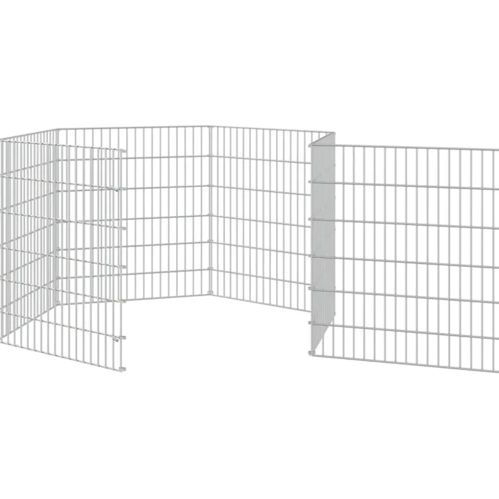 VIDAXL - Enclos pour animaux en liberté 6 panneaux 54x60cm fer galvanisé