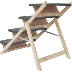 VIDAXL - Escalier pour chiens gris 105x47 cm bois de sapin solide