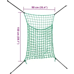 VIDAXL - Filet à foin 2 pcs rectangulaire 0,9 x 1,5 m pp