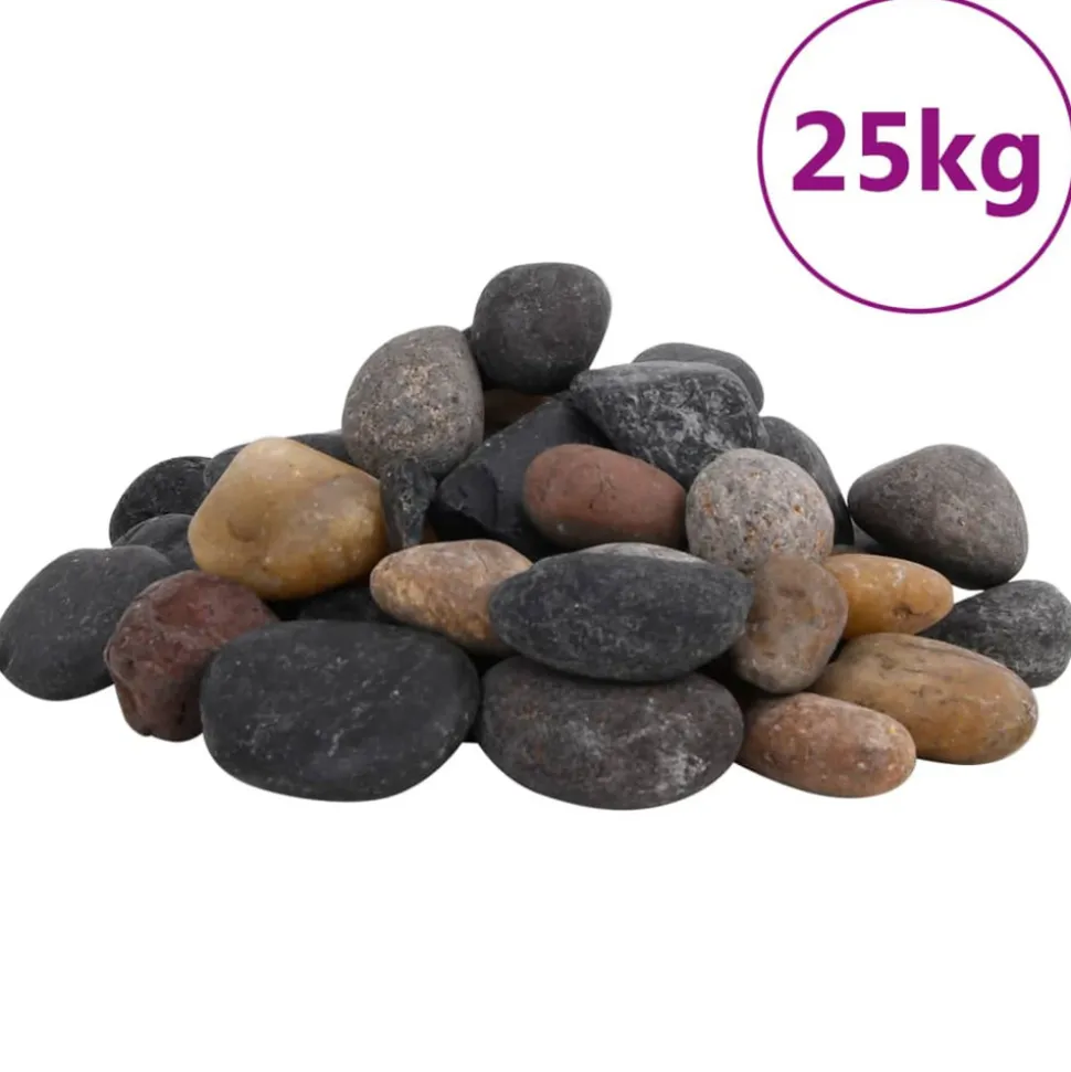 VIDAXL - Galets polis 25 kg multicolores 5-8 cm
