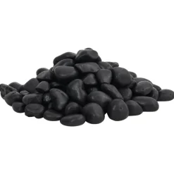 VIDAXL - Galets polis 25 kg noir 2-5 cm