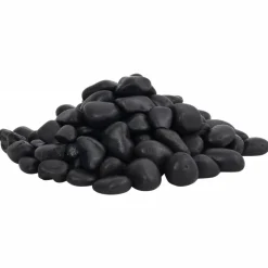 VIDAXL - Galets polis 10 kg noir 2-5 cm