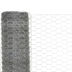 VIDAXL - Grillage pour volière acier galvanisé 25x1,5 m argenté