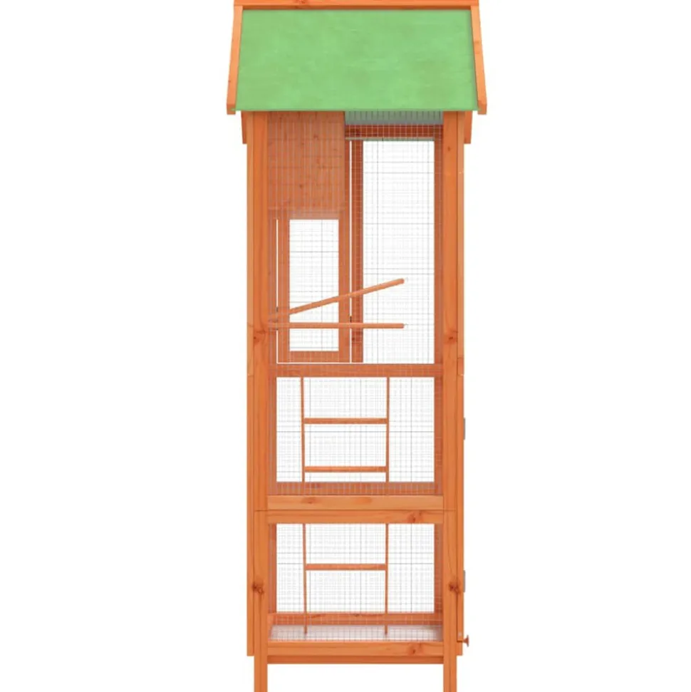 VIDAXL - Maison à oiseaux marron 60x58,5x160 cm bois massif de pin