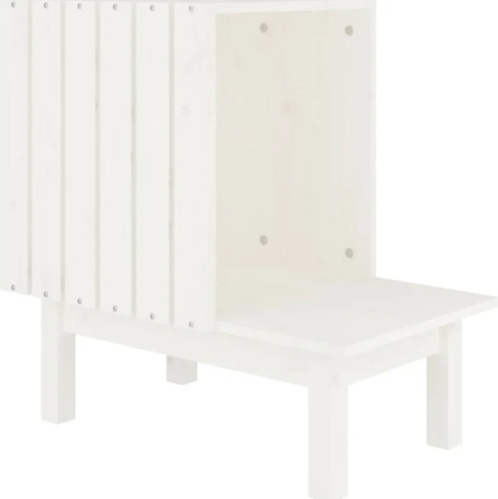 VIDAXL - Maison pour chat blanc 60x36x60 cm bois de pin massif