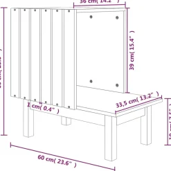 VIDAXL - Maison pour chat blanc 60x36x60 cm bois de pin massif