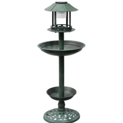 VIDAXL - Mangeoire à oiseaux avec lampe solaire