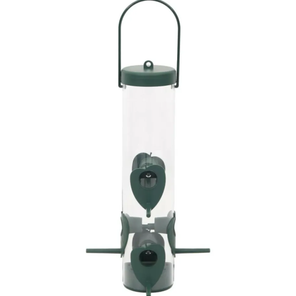VIDAXL - Mangeoires pour oiseaux 3 pcs vert foncé 17x17x32 cm