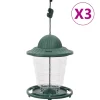 VIDAXL - Mangeoires pour oiseaux 3 pcs vert foncé 13x13x17 cm