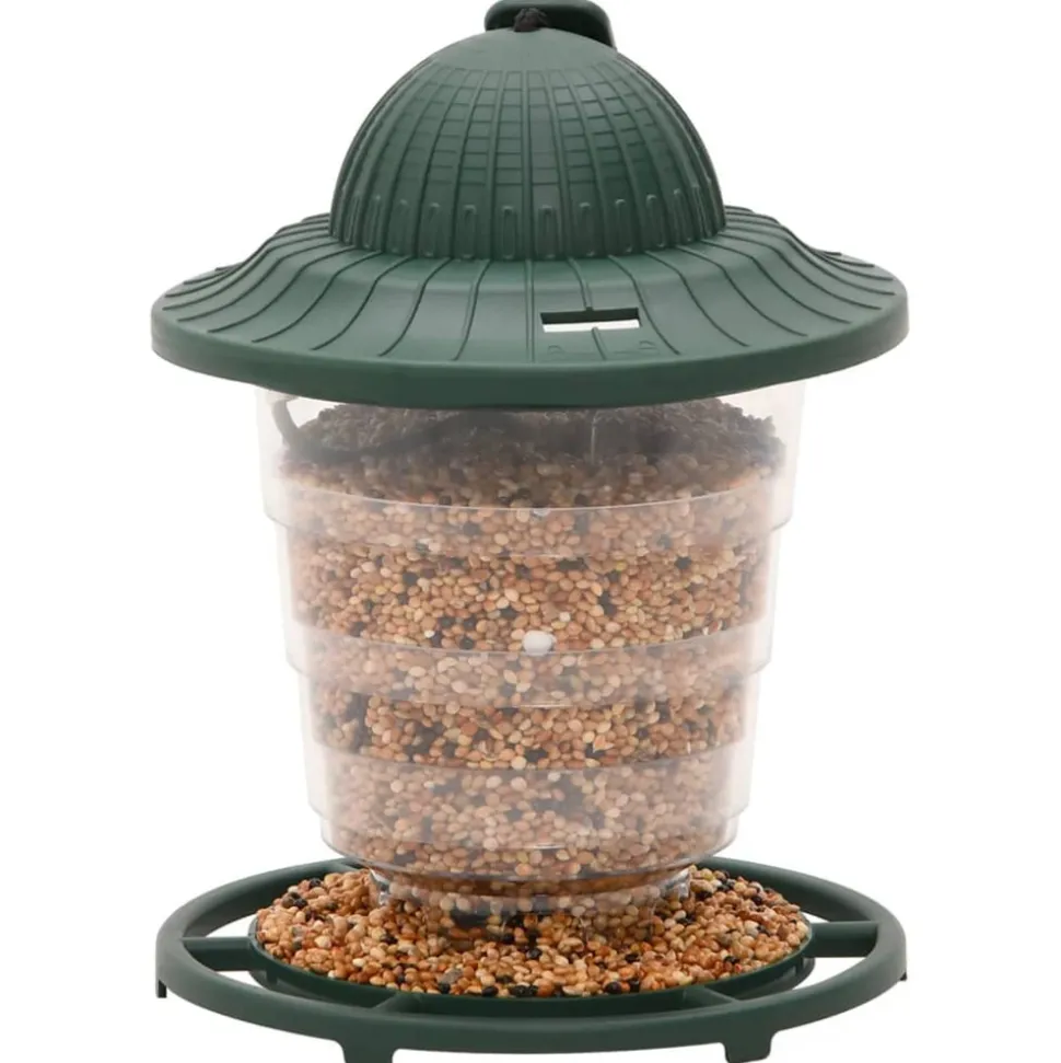 VIDAXL - Mangeoires pour oiseaux 3 pcs vert foncé 13x13x17 cm