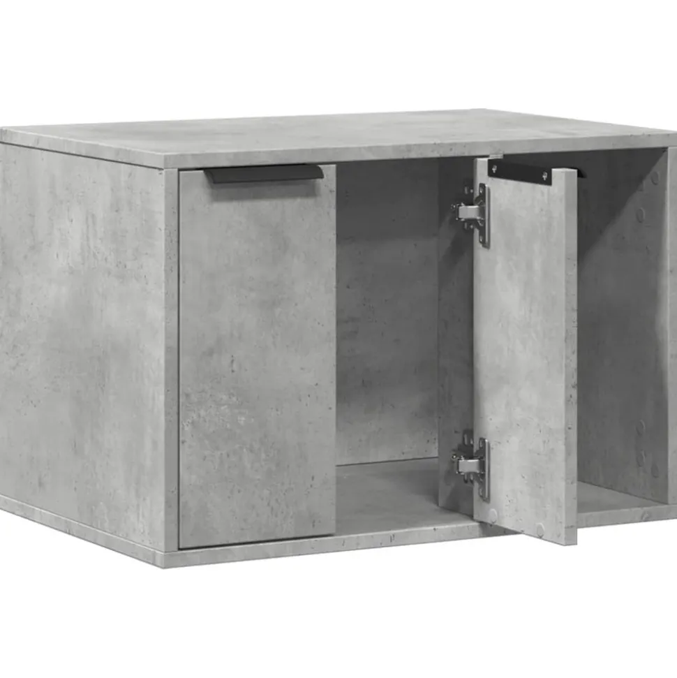 VIDAXL - Meuble de bac à litière pour chat gris béton bois d'ingénierie