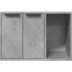 VIDAXL - Meuble de bac à litière pour chat gris béton bois d'ingénierie