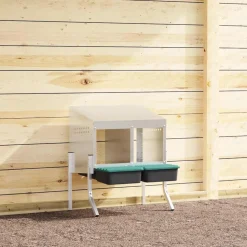 VIDAXL - Nichoir à poules2 compartiments avec pieds en acier galvanisé