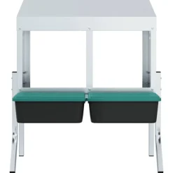 VIDAXL - Nichoir à poules2 compartiments avec pieds en acier galvanisé