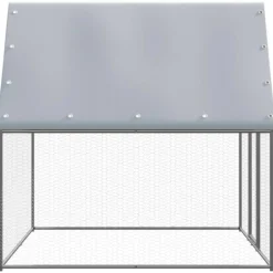 VIDAXL - Poulailler argenté et gris 2x2x2 m acier galvanisé
