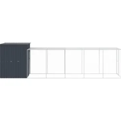 VIDAXL - Poulailler avec cour anthracite 165x659x181 cm acier galvanisé