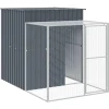 VIDAXL - Poulailler avec cour anthracite 165x251x181 cm acier galvanisé