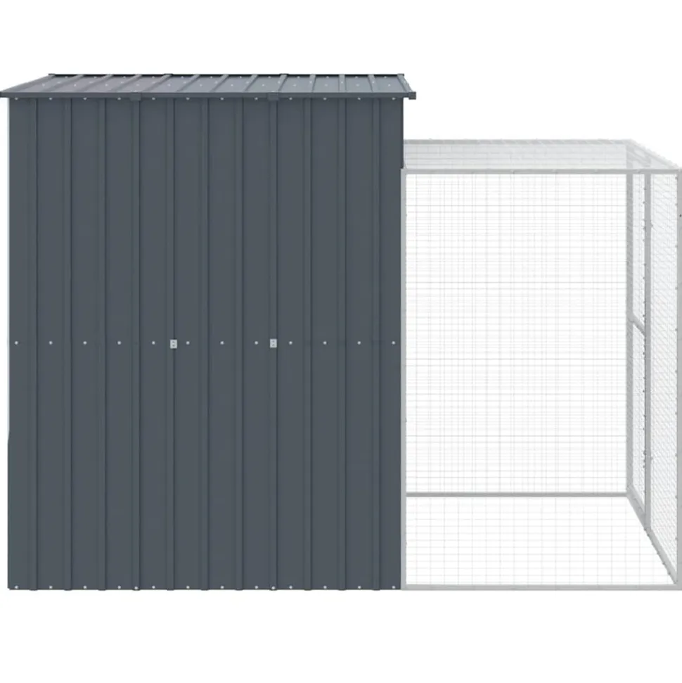 VIDAXL - Poulailler avec cour anthracite 165x251x181 cm acier galvanisé