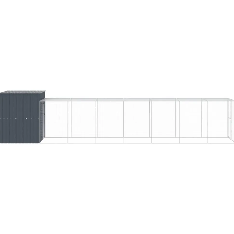 VIDAXL - Poulailler avec cour anthracite 165x863x181 cm acier galvanisé
