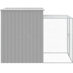 VIDAXL - Poulailler avec cour gris clair 165x251x181 cm acier galvanisé