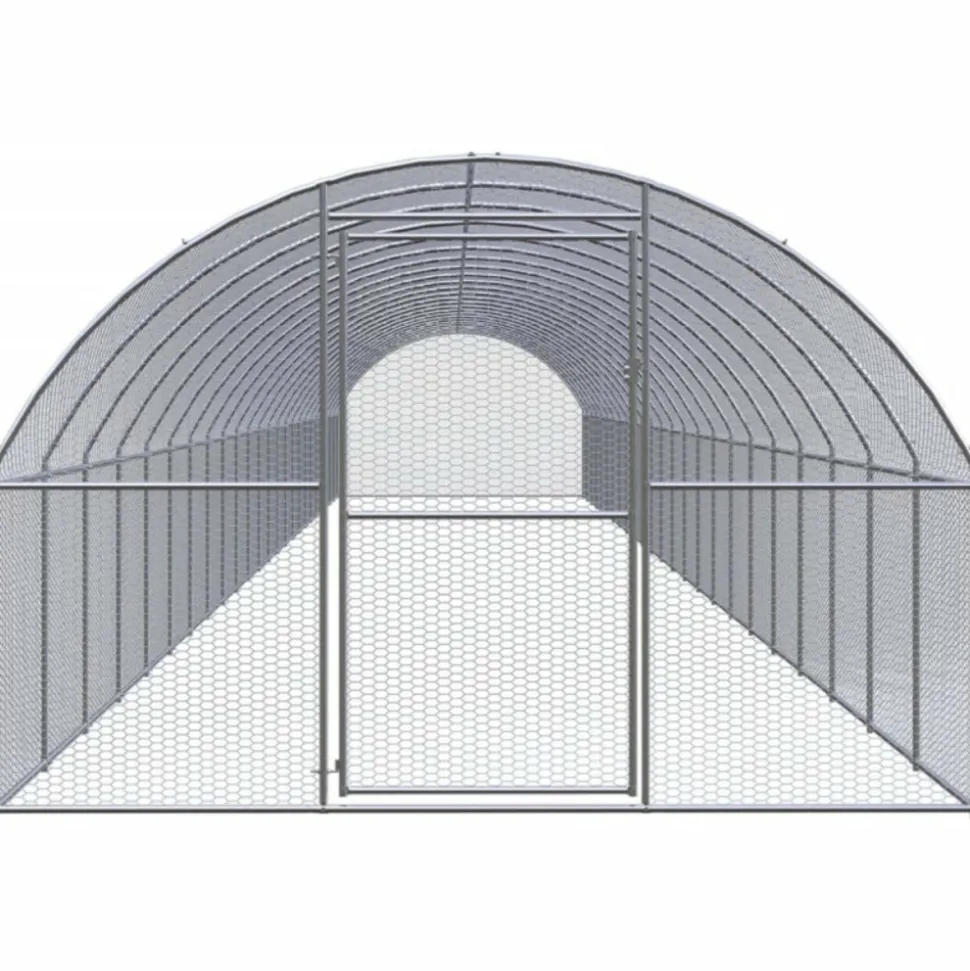 VIDAXL - Poulailler d extérieur 3x24x2 m acier galvanisé