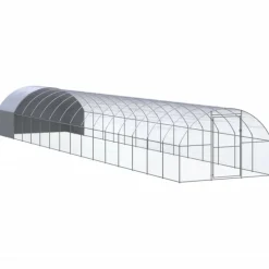 VIDAXL - Poulailler d extérieur 3x16x2 m acier galvanisé
