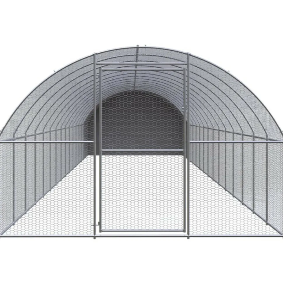 VIDAXL - Poulailler d extérieur 3x16x2 m acier galvanisé